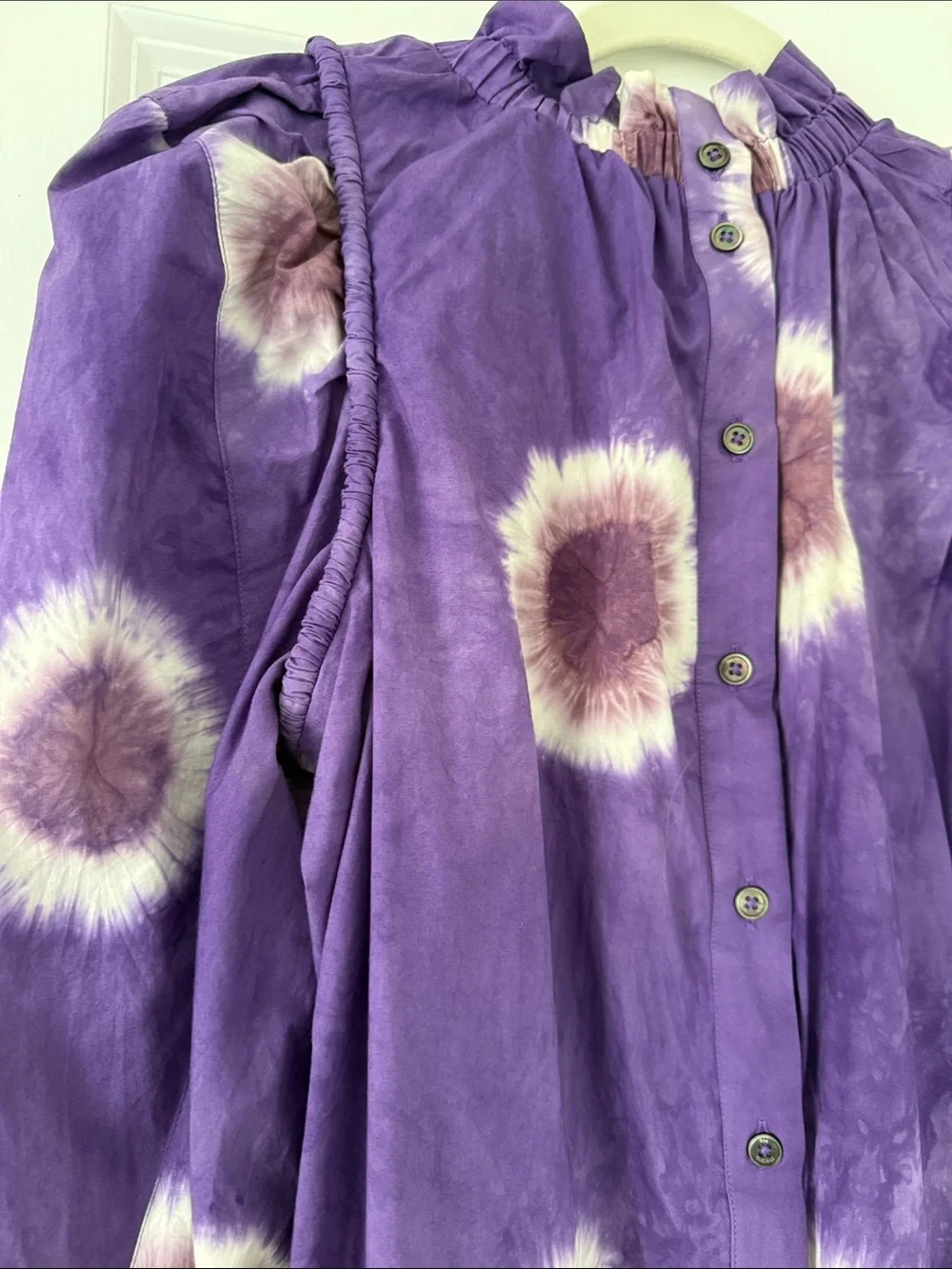 Sea New York Purple Tie-Dye Ruffled Neck Dress - Picture 4 of 4